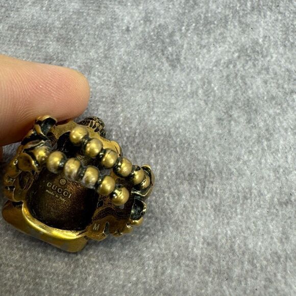 Gucci Ganesha Graphic Gold Plated Ring Medium NWT - Picture 8 of 10